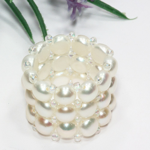 Ring aus Süßwasserperlen, Perlenring, Perlen, 4154